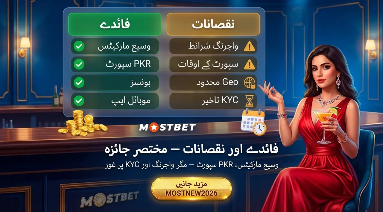 Mostbet pros and cons Pakistan